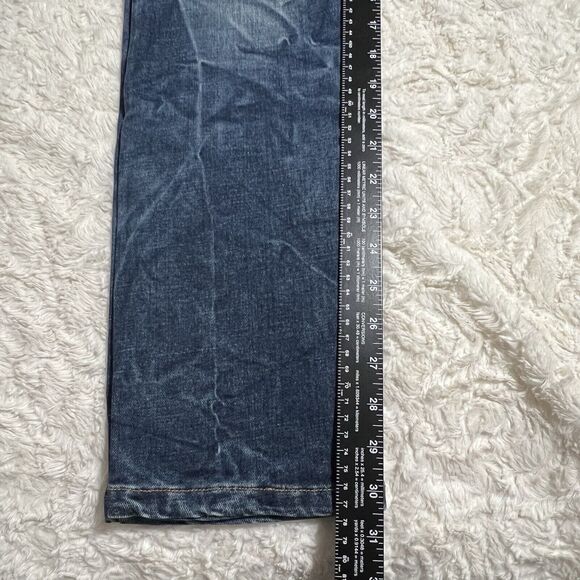 FRANKIE MORELLO Extra Premium Denim Mens Jeans Acid Wash 32x34 Cotton Very Stiff - Picture 6 of 13